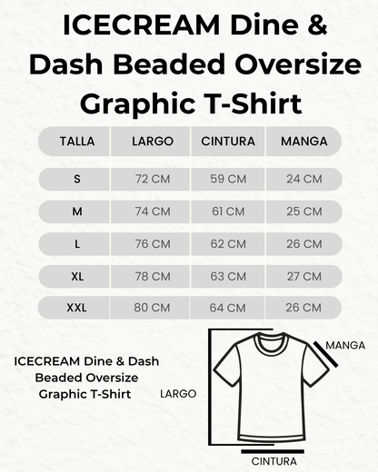 ICECREAM Dine & Dash Beaded Oversize Graphic T-Shirt .