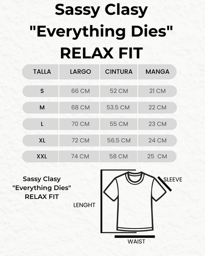 SASSY CLASSY "Everything Dies" Heavyweight Relax tee beige/brown