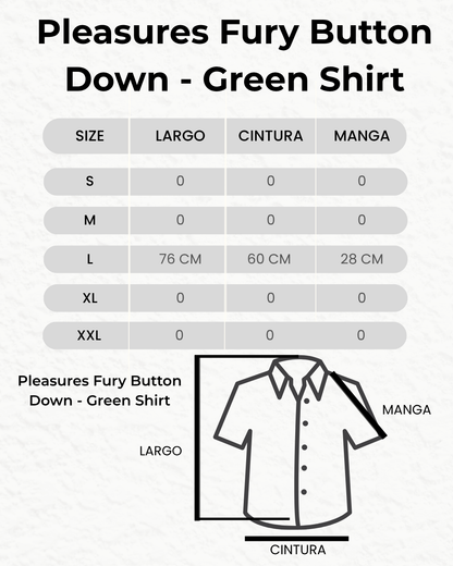 Pleasures Fury Button Down - Green Shirt