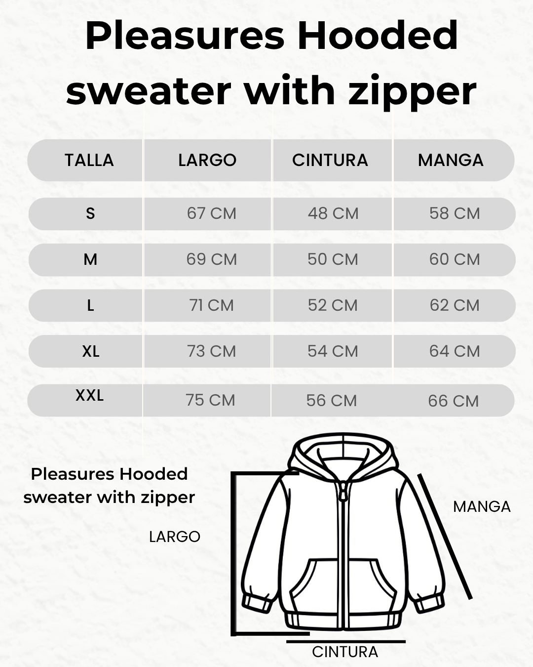 Pleasures Hooded sweater with zipper