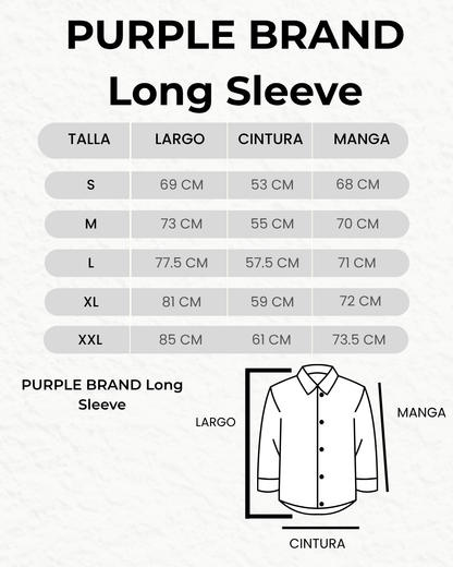 Purple Brand Long Sleeve Coated Cotton Western Shirt