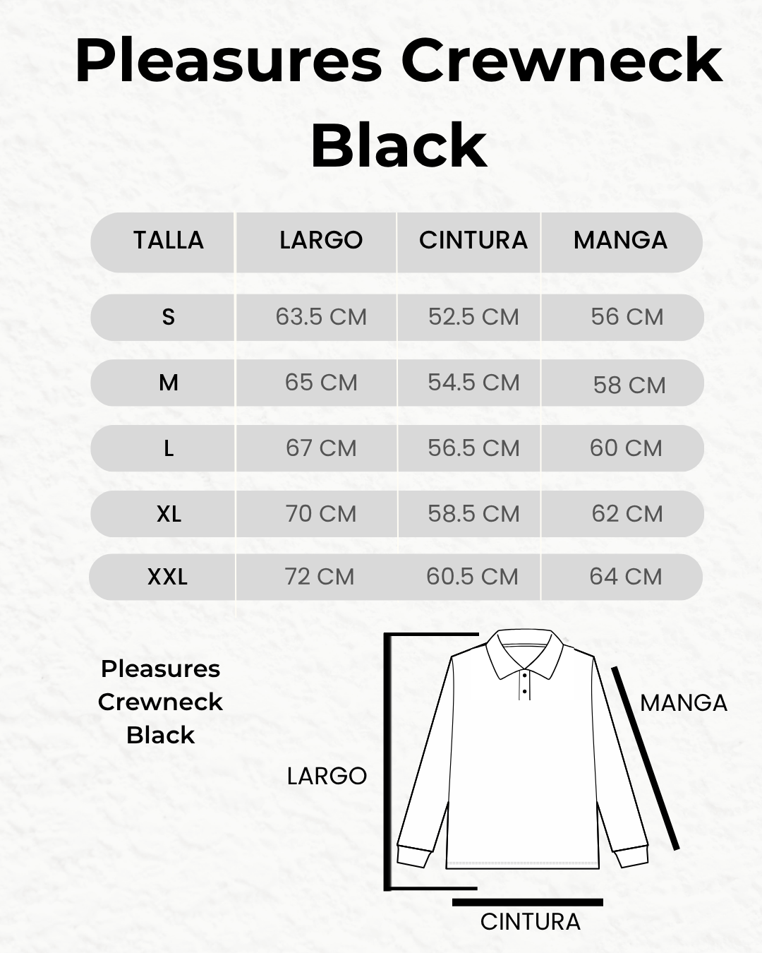 Pleasures Town Polo Crewneck Black