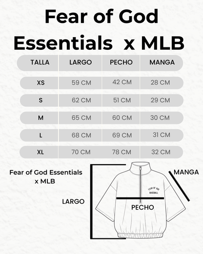 Fear of God Essentials  x MLB Black Logo 3/4-Sleeve Half-Zip Jacket