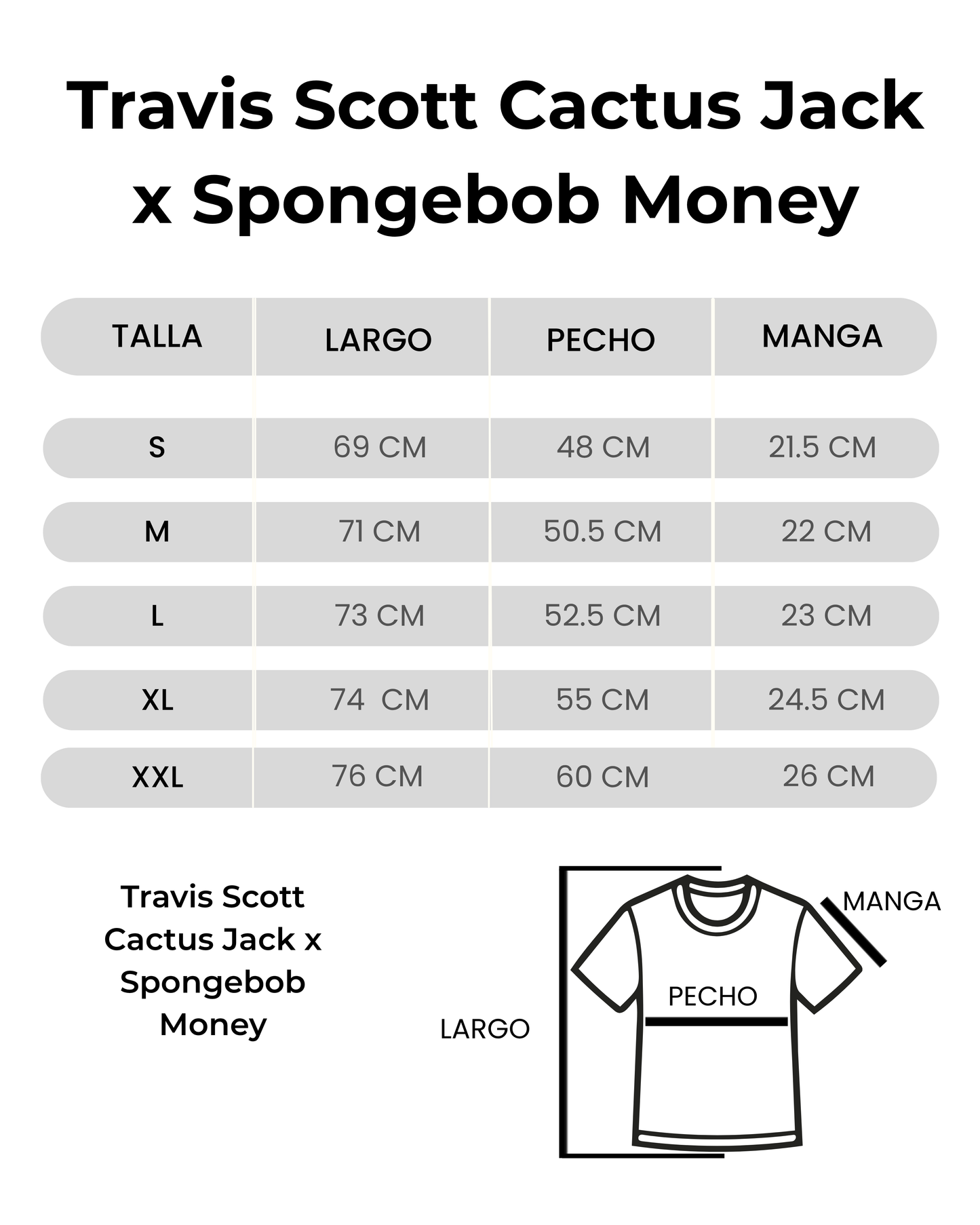 Travis Scott Cactus Jack x Spongebob Doodlebob II Tee White
