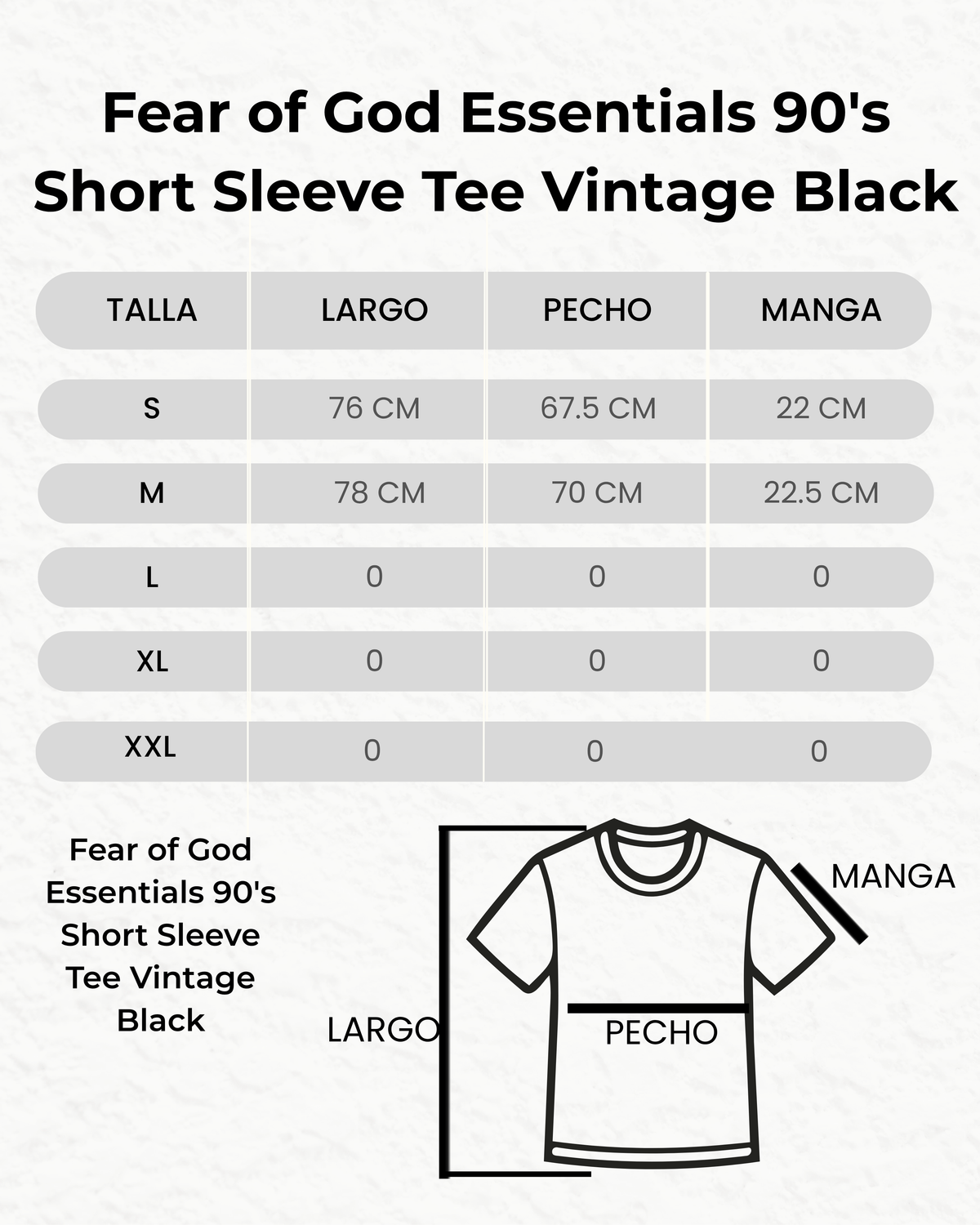 Fear of God Essentials 90's Short Sleeve Tee Vintage Black