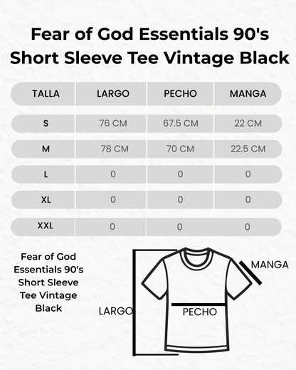 Fear of God Essentials 90's Short Sleeve Tee Vintage Black