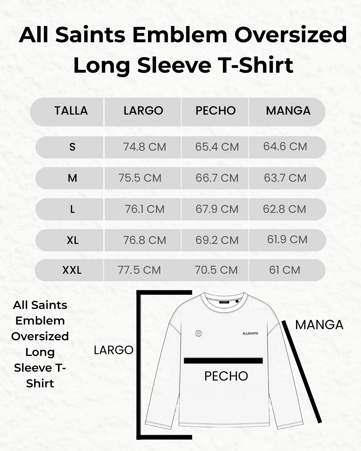 All Saints Emblem Oversized Long Sleeve T-Shirt