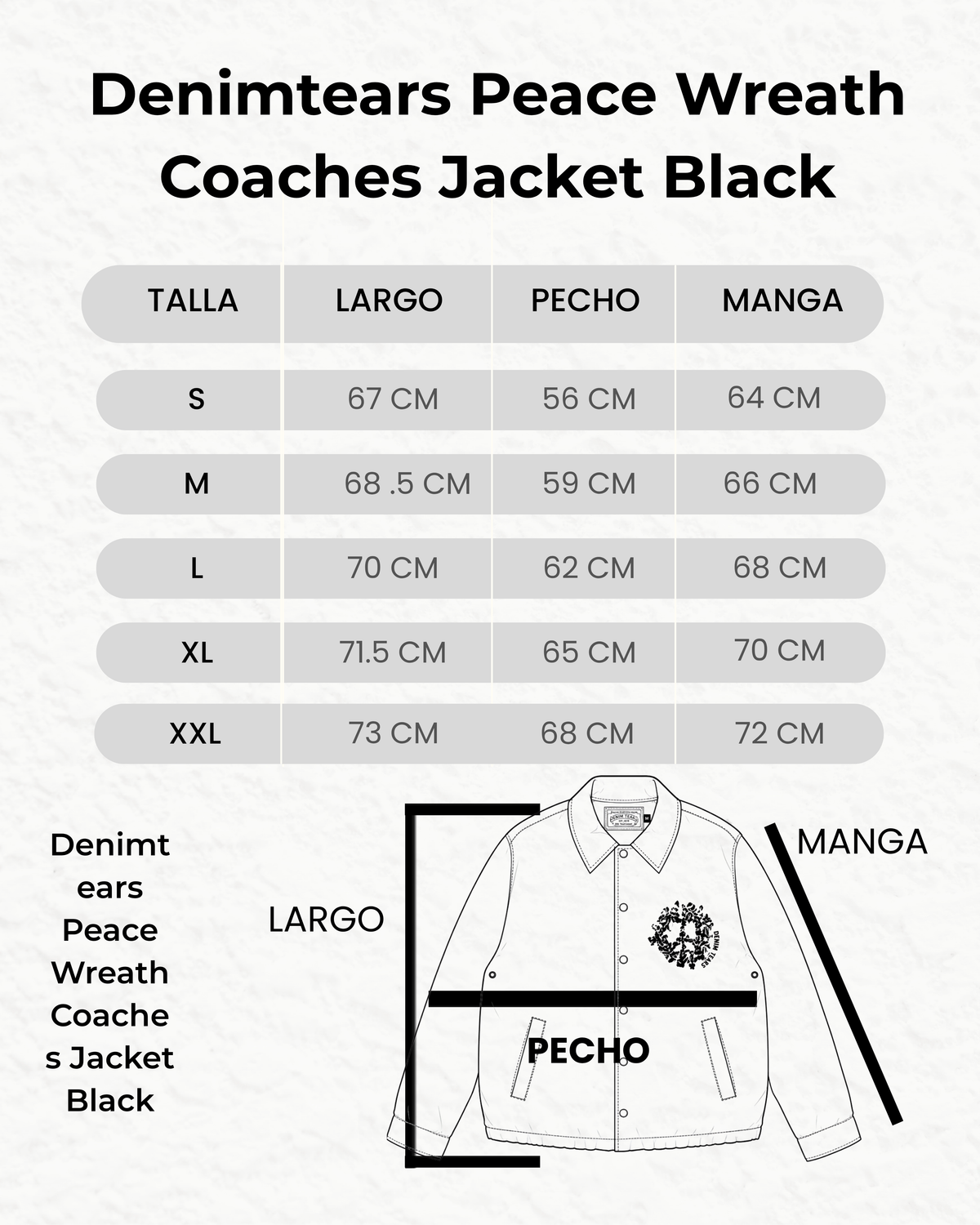 Denimtears Peace Wreath Coaches Jacket Black