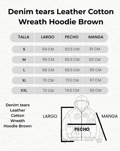 Denim tears Leather Cotton Wreath Hoodie Brown