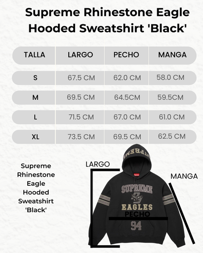 Supreme Rhinestone Eagle Hooded Sweatshirt 'Black'