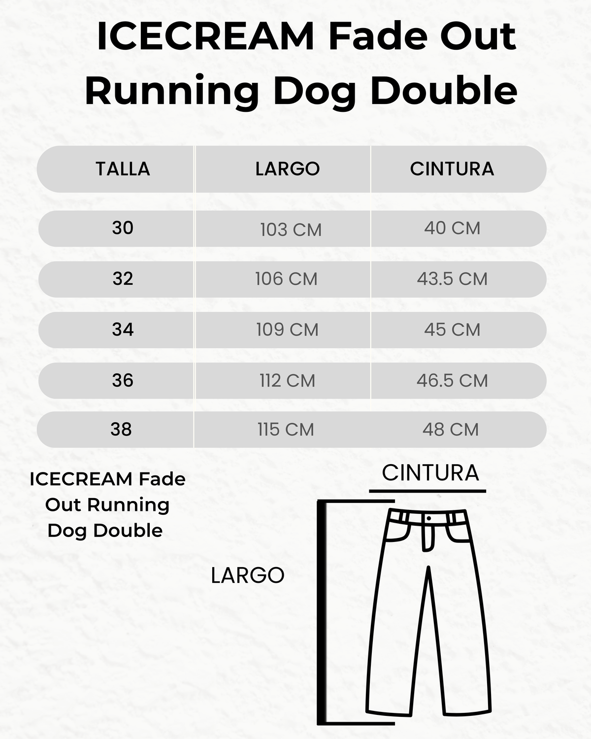 ICECREAM Fade Out Running Dog Double Scoop Pants in Denim