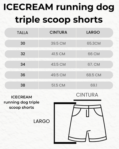 ICECREAM running dog triple scoop denim shorts