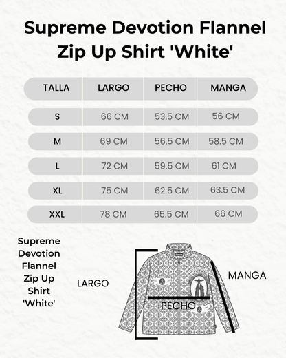 Supreme Devotion Flannel Zip Up Shirt 'White'