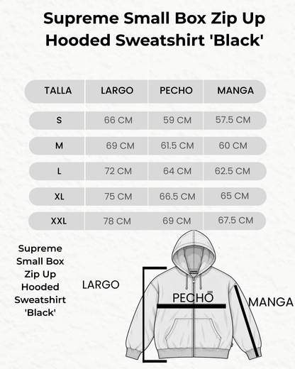 Supreme Small Box Zip Up Hooded Sweatshirt 'Black'
