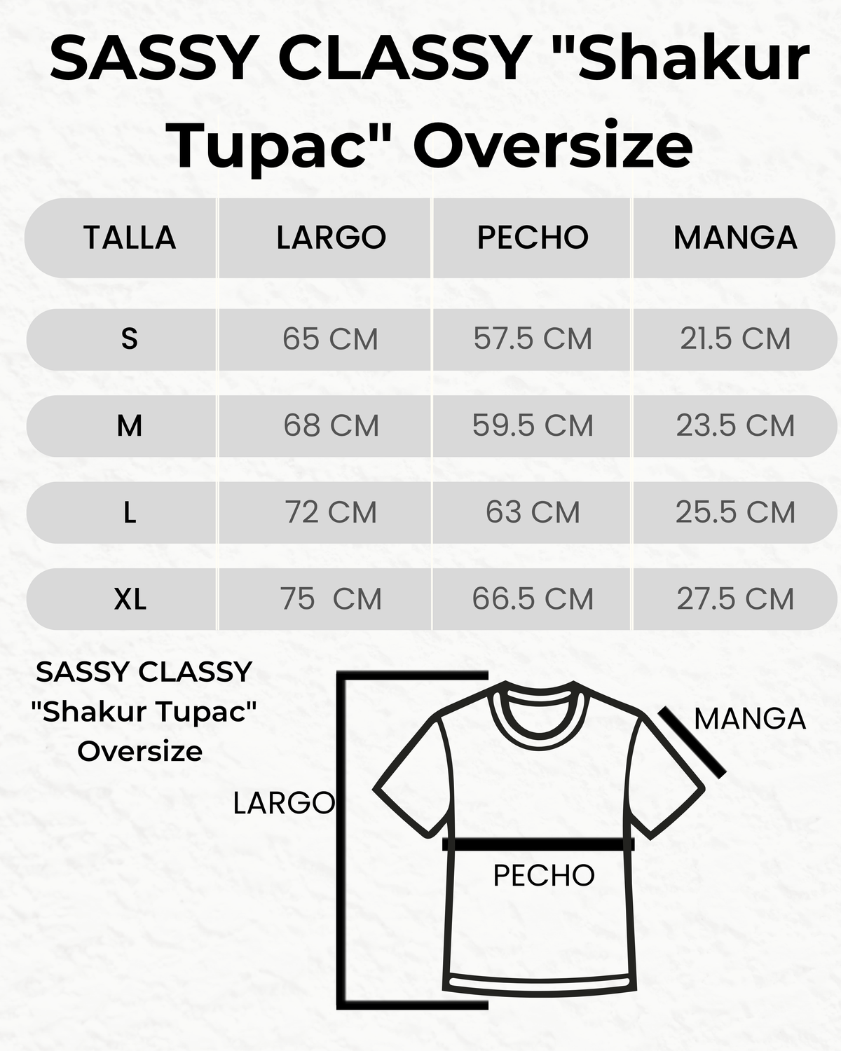 SASSY CLASSY "Shakur Tupac" Focused Black Grey Oversize Tee