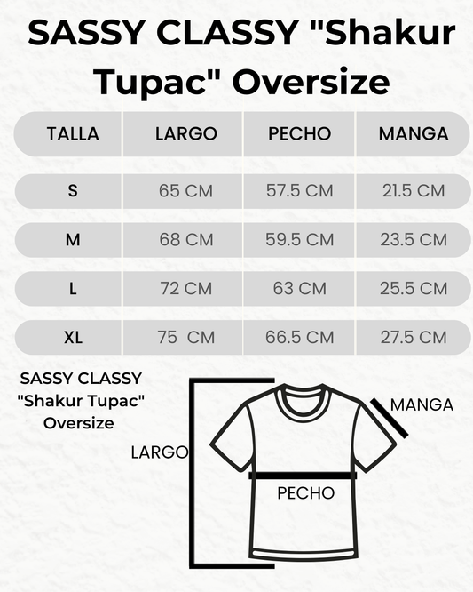 SASSY CLASSY "Shakur Tupac" Focused Black Grey Oversize Tee
