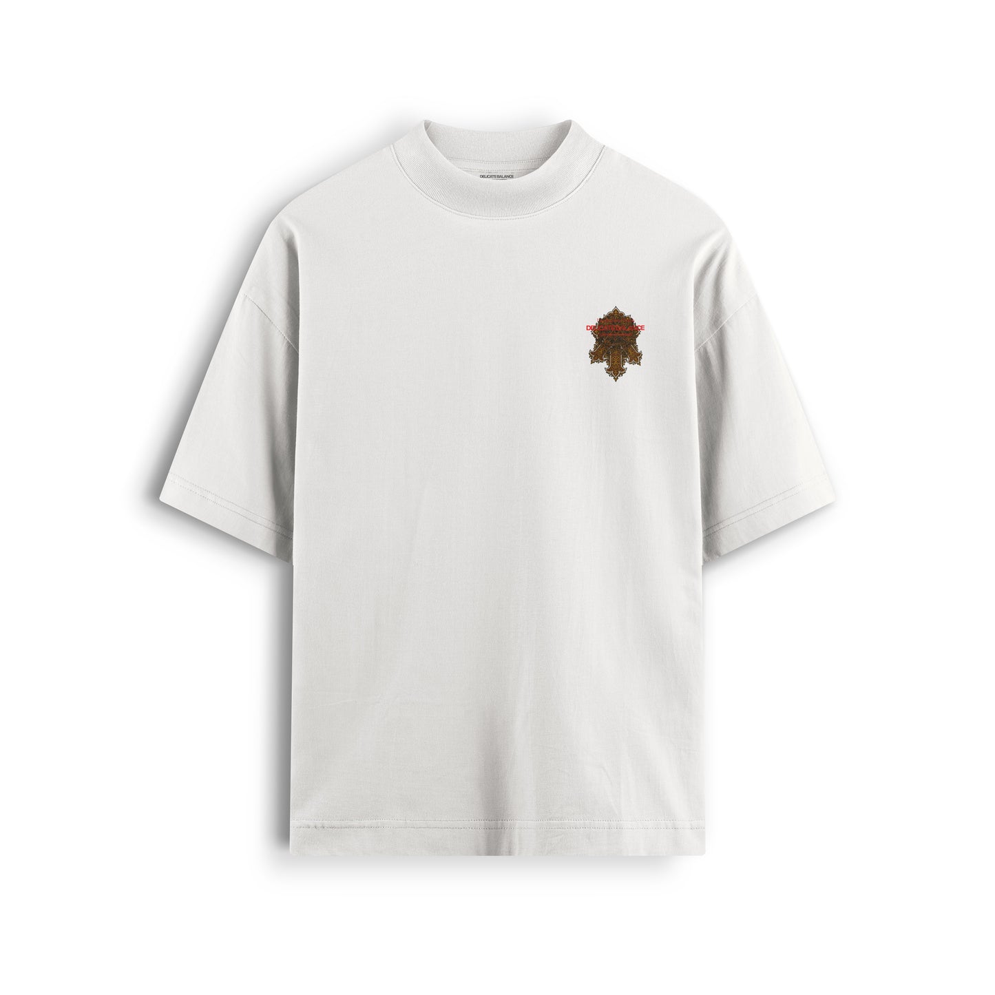 DELICATE BALANCE God is everywhere Oversize Heavyweight Tee in pearl