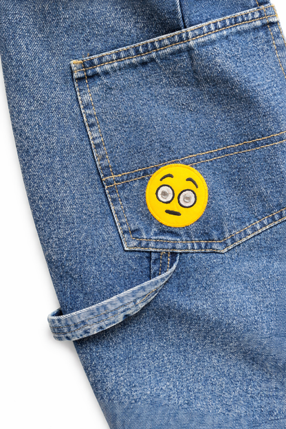 WEZC Denim Carpenter Shorts Smiley
