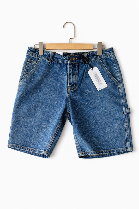 WEZC Denim Carpenter Shorts Smiley