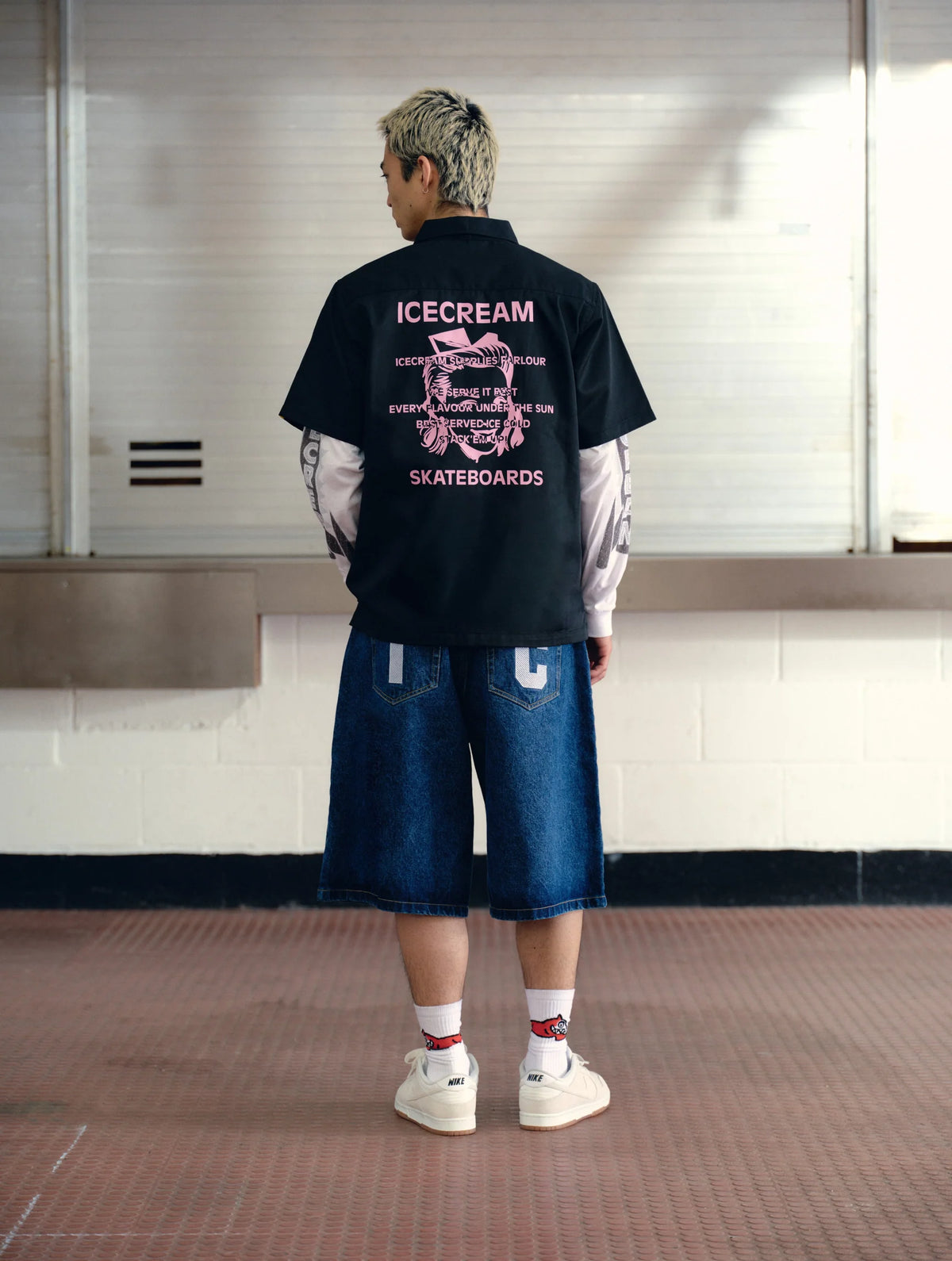 ICECREAM running dog triple scoop denim shorts