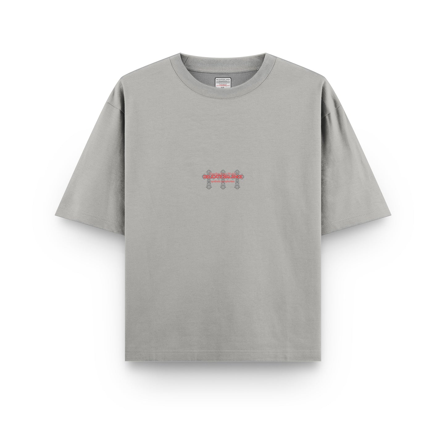 DELICATE BALANCE "Light & Shadow" Oversize Heavyweight Light Grey Wash Tee
