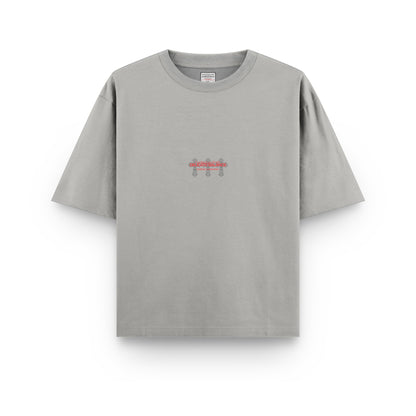 DELICATE BALANCE "Light & Shadow" Relax Heavyweight Light Grey Wash Tee