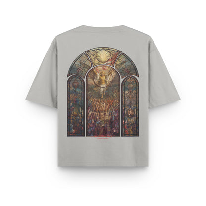 DELICATE BALANCE "Light & Shadow" Relax Heavyweight Light Grey Wash Tee