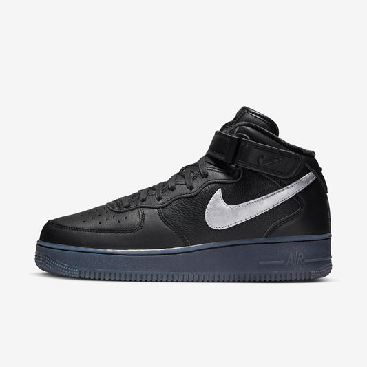 Nike Air Force 1 Mid Premium Black Metallic Silver