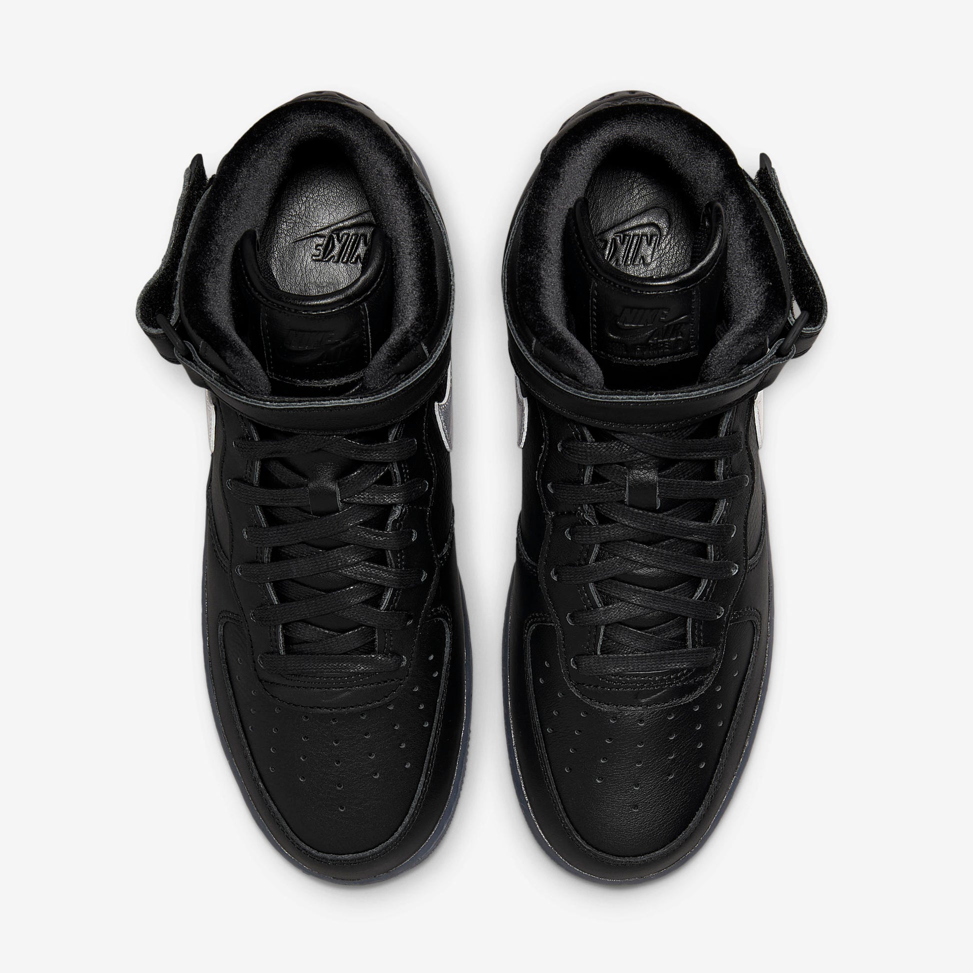 Nike Air Force 1 Mid Premium Black Metallic Silver