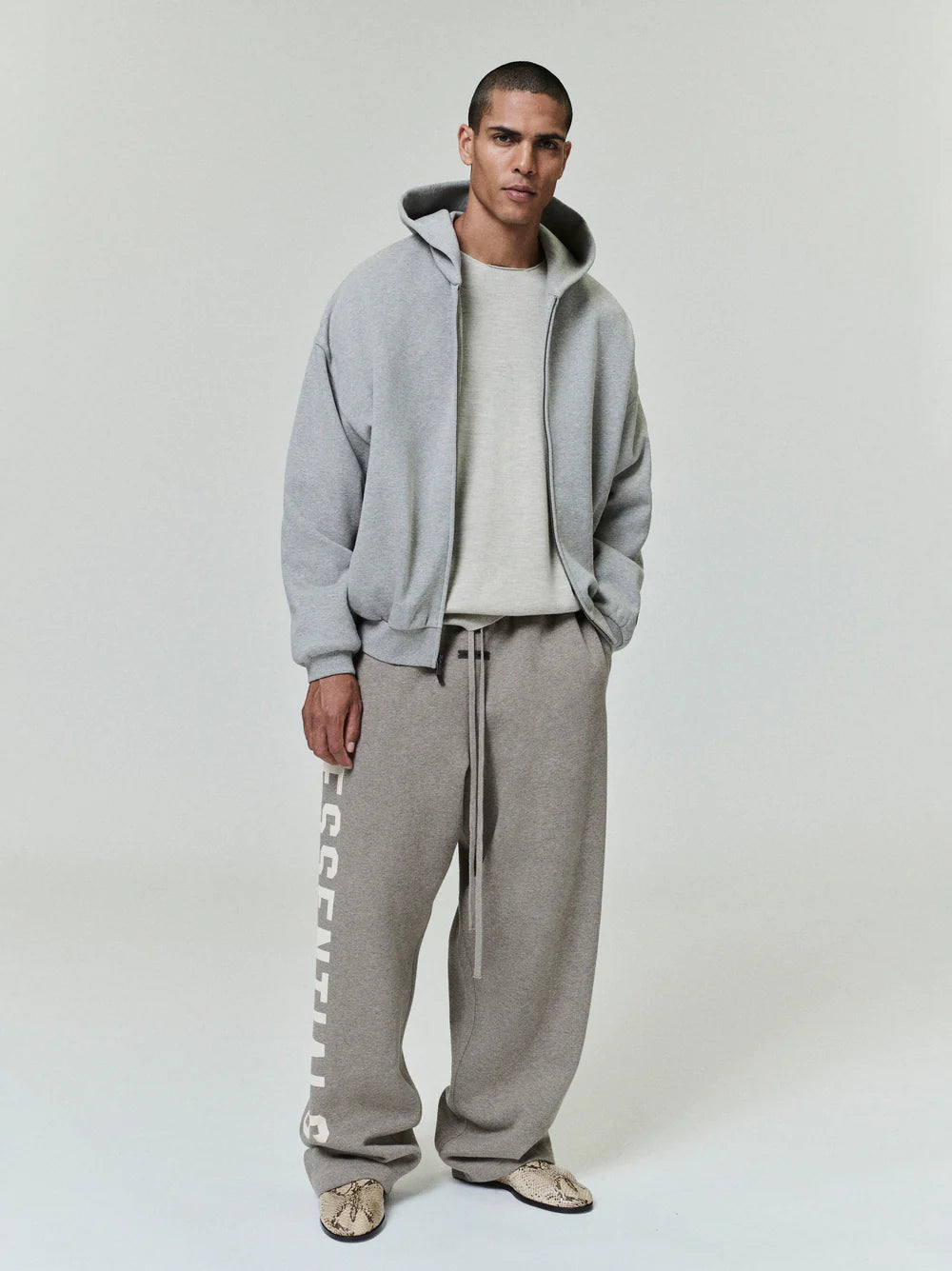 Fear of God Essentials Embossed Classic Fleece Zip-Up Hoodie
