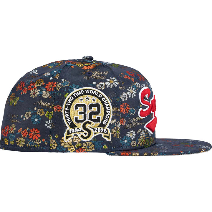 Supreme Floral Jacquard New Era 59Fifty Fitted Hat Navy - 7 1/4 - 57.7 cm