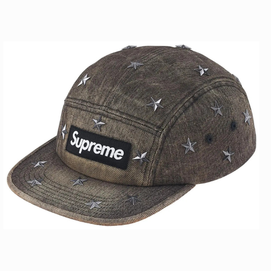 Supreme Stars Studded Denim Camp Cap 'Washed Black'