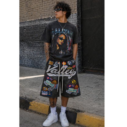 VALLEY DREAMS Black 1980s Jorts 'Black/Wash'