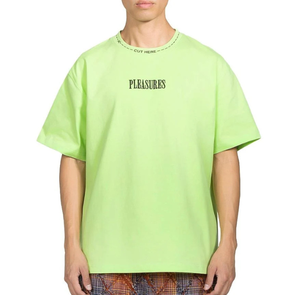 Pleasures Cut Here Heavyweight Shirt 'Lime'