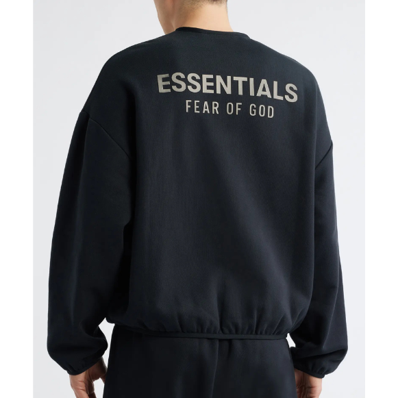 Fear of God Essentials Fleece Crewneck in Black
