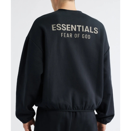 Fear of God Essentials Fleece Crewneck in Black