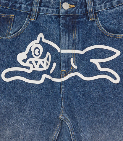 ICECREAM Fade Out Running Dog Double Scoop Pants in Denim