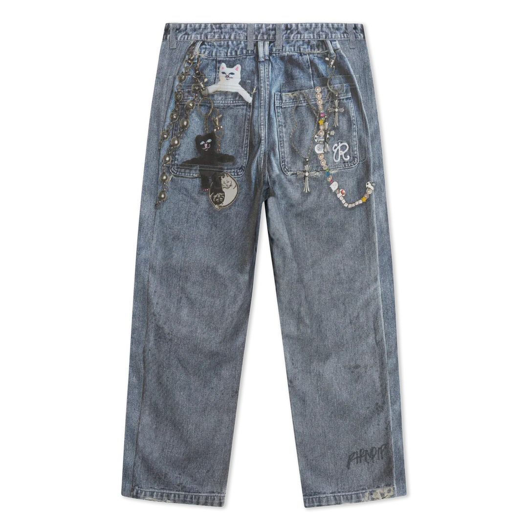 RIPNDIP Pants  Real Straight Leg Denim Pants (Light Wash)