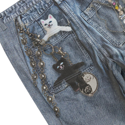 RIPNDIP Pants  Real Straight Leg Denim Pants (Light Wash)