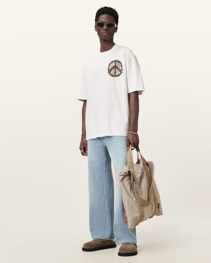 All Saints Incessant Leopard Logo Oversized T-Shirt