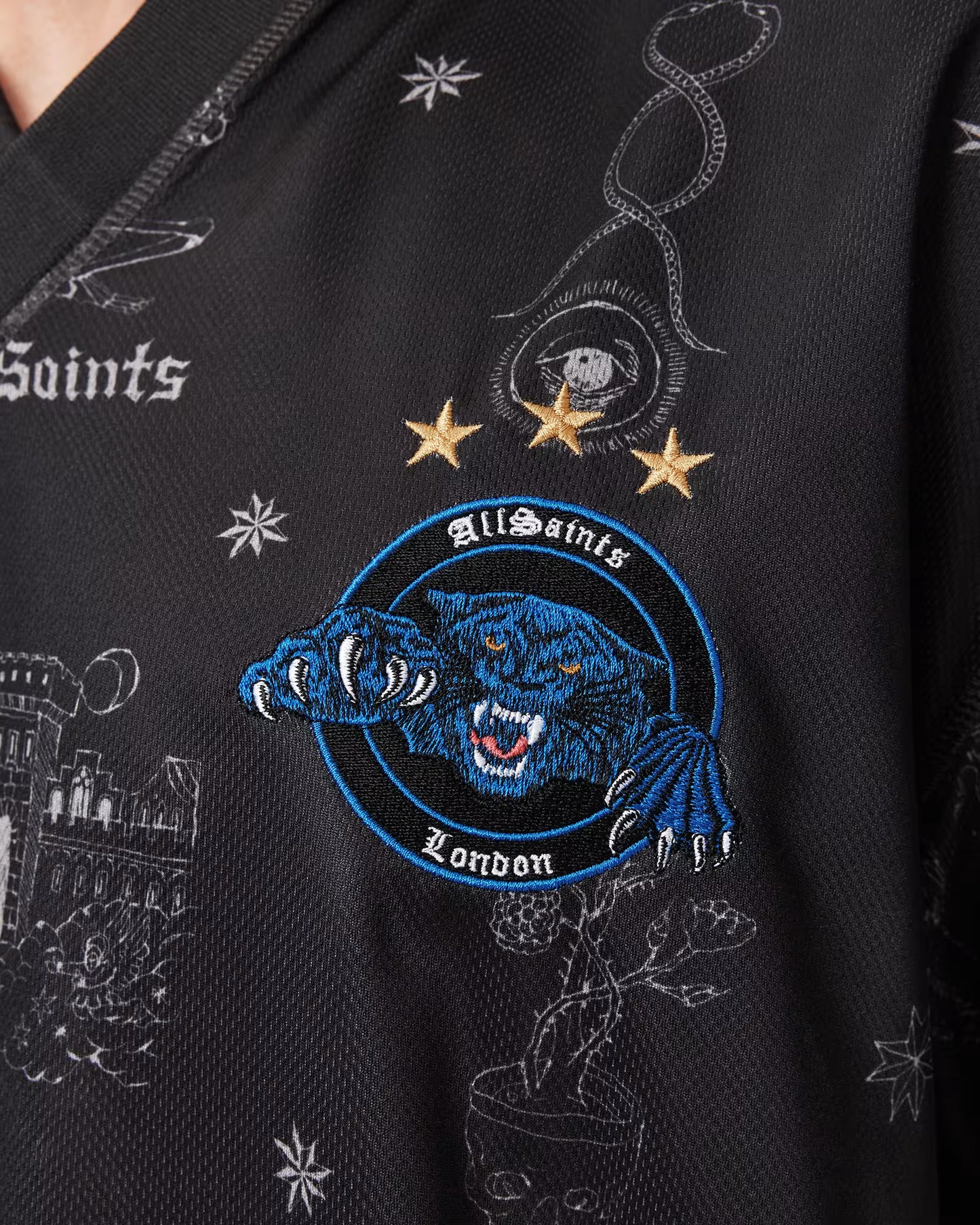 All Saints Terra Oversized Short Sleeve Football Shirt