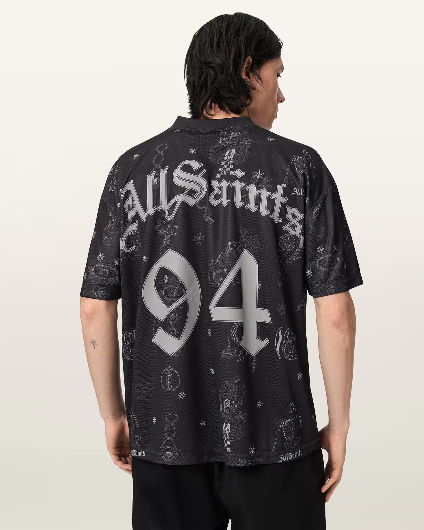 All Saints Terra Oversized Short Sleeve Football Shirt