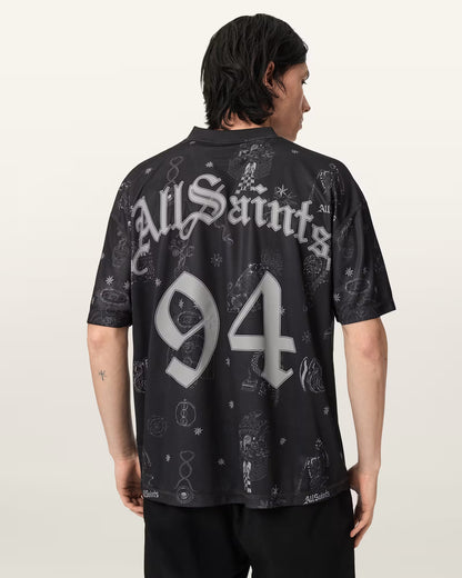 All Saints Terra Oversized Short Sleeve Football Shirt