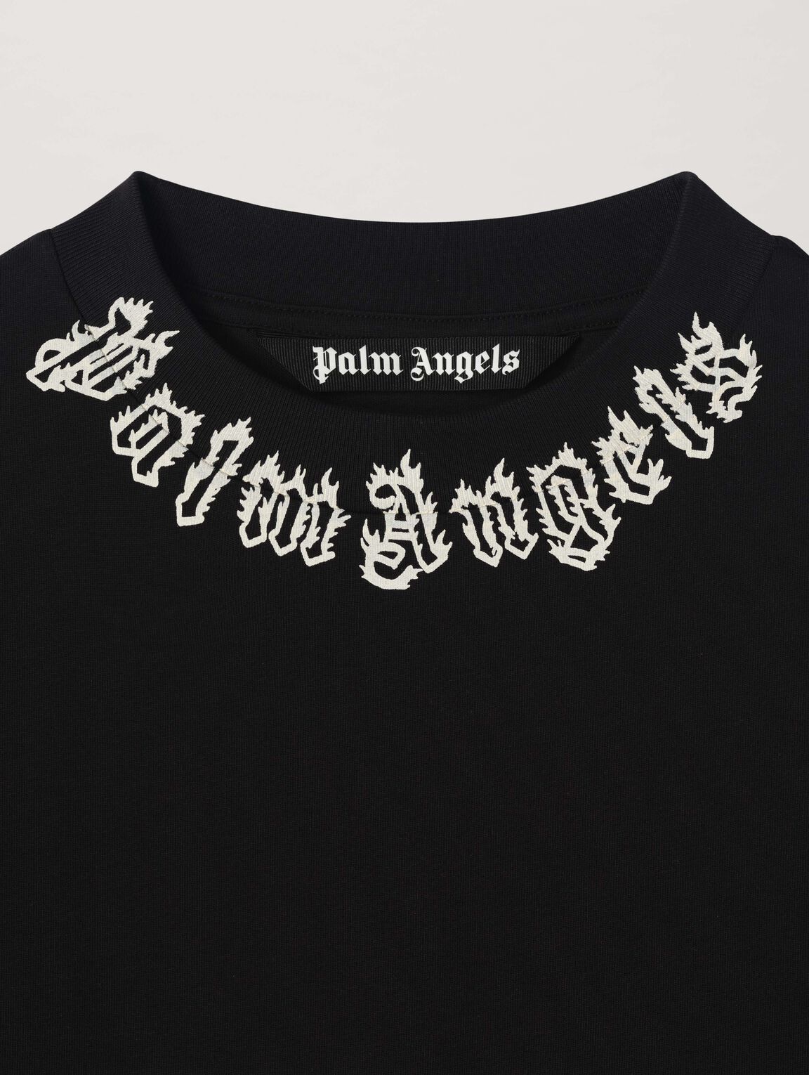 PALM ANGELS Logo Crewneck T-Shirt in Black