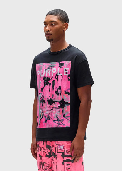 Purple Brand Black Displaced T-Shirt