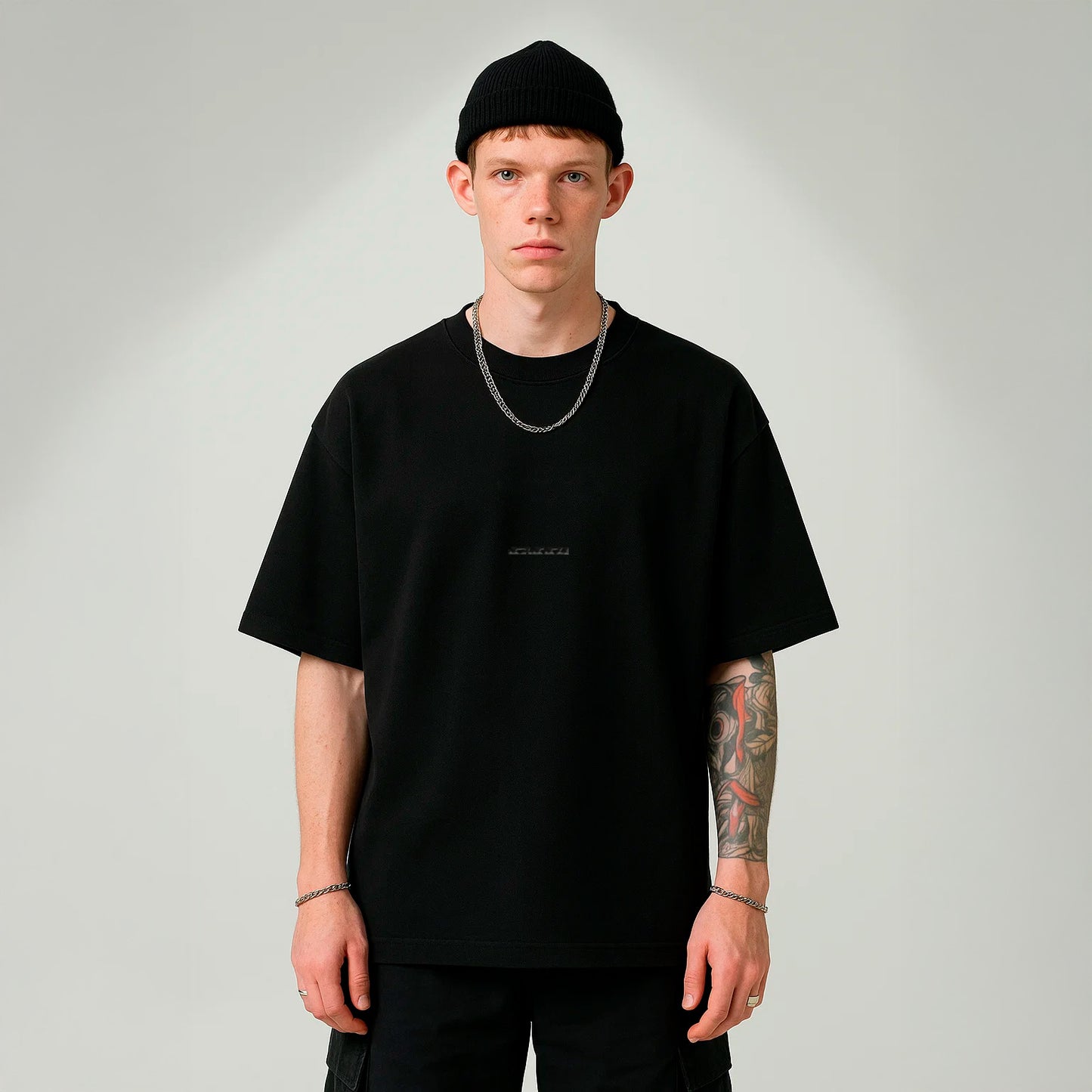 Sassy Classy DR02 Triple Black Oversized Heavyweight Tee
