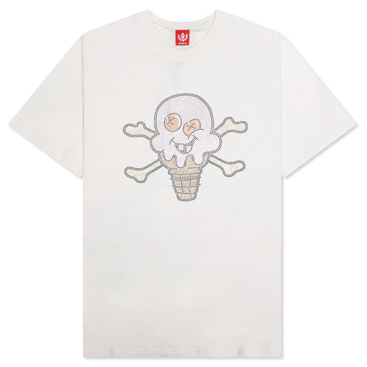 ICECREAM Stones Rhinestone Cotton Graphic T-Shirt