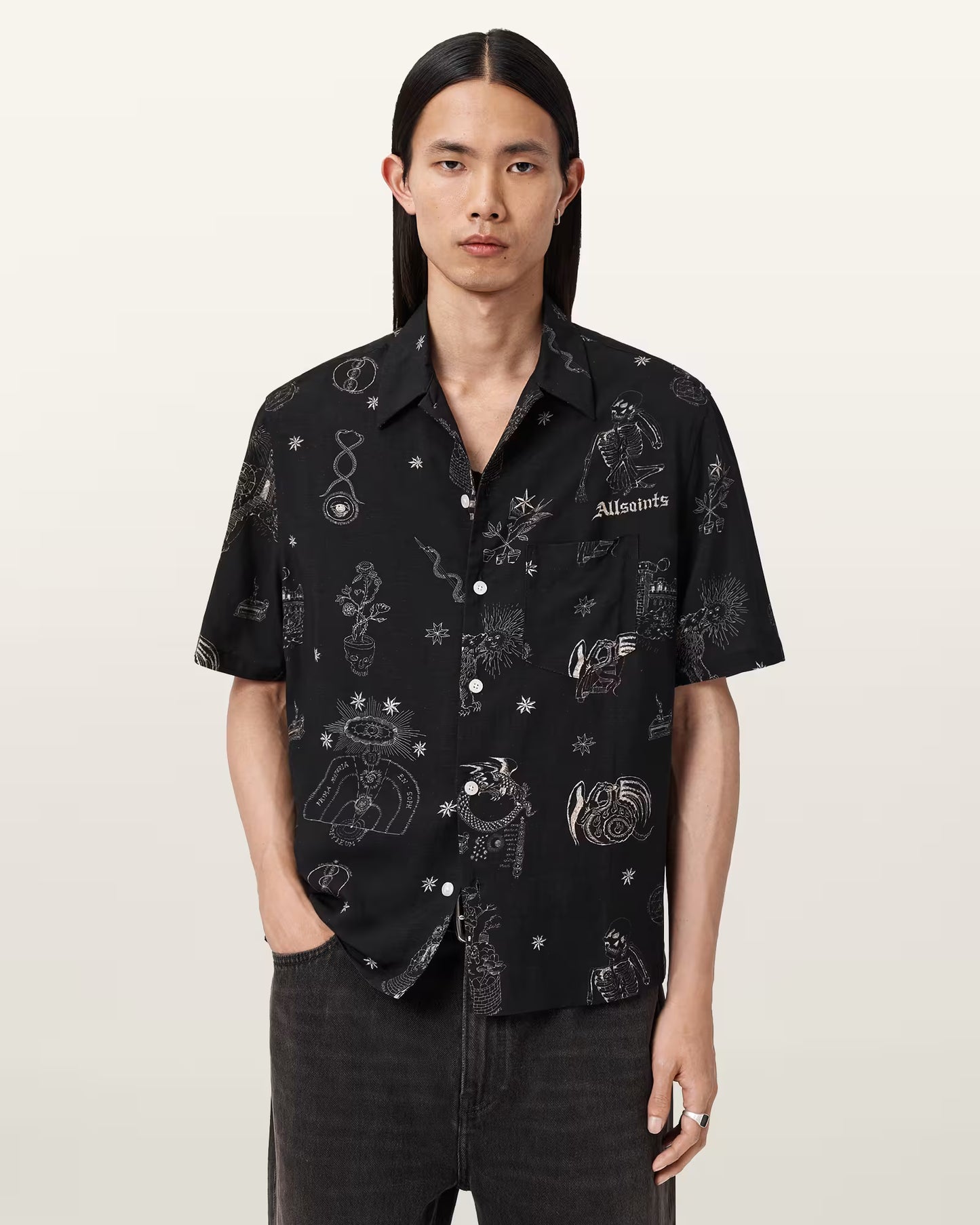 All Saints Terra Linen Blend Oversized Shirt