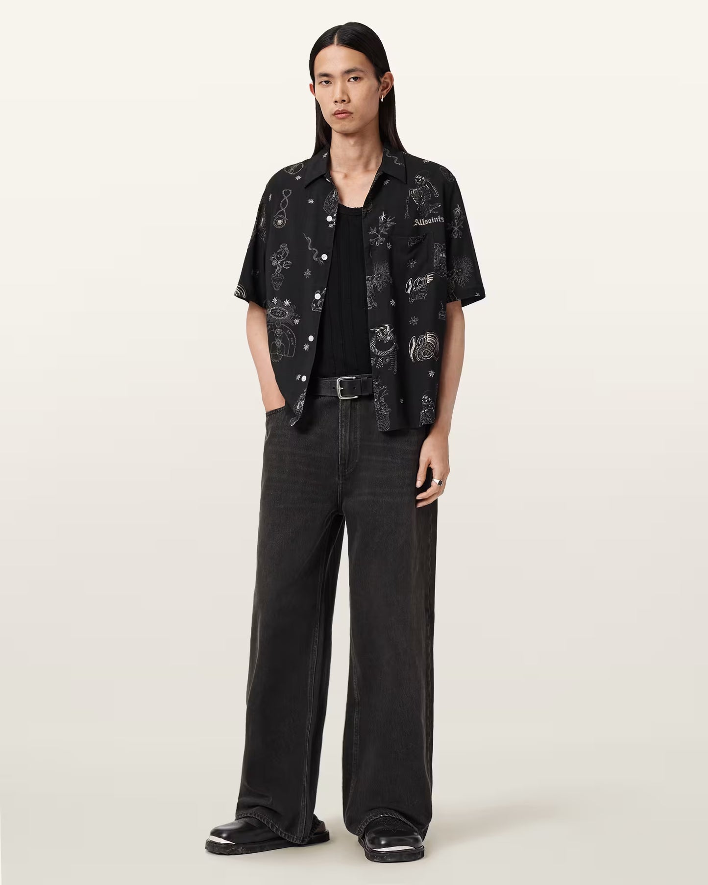All Saints Terra Linen Blend Oversized Shirt