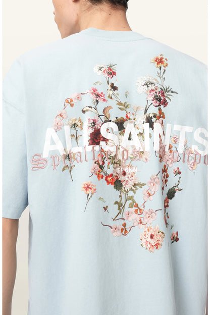 All Saints Valen Oversize Floral Logo Graphic T-Shirt